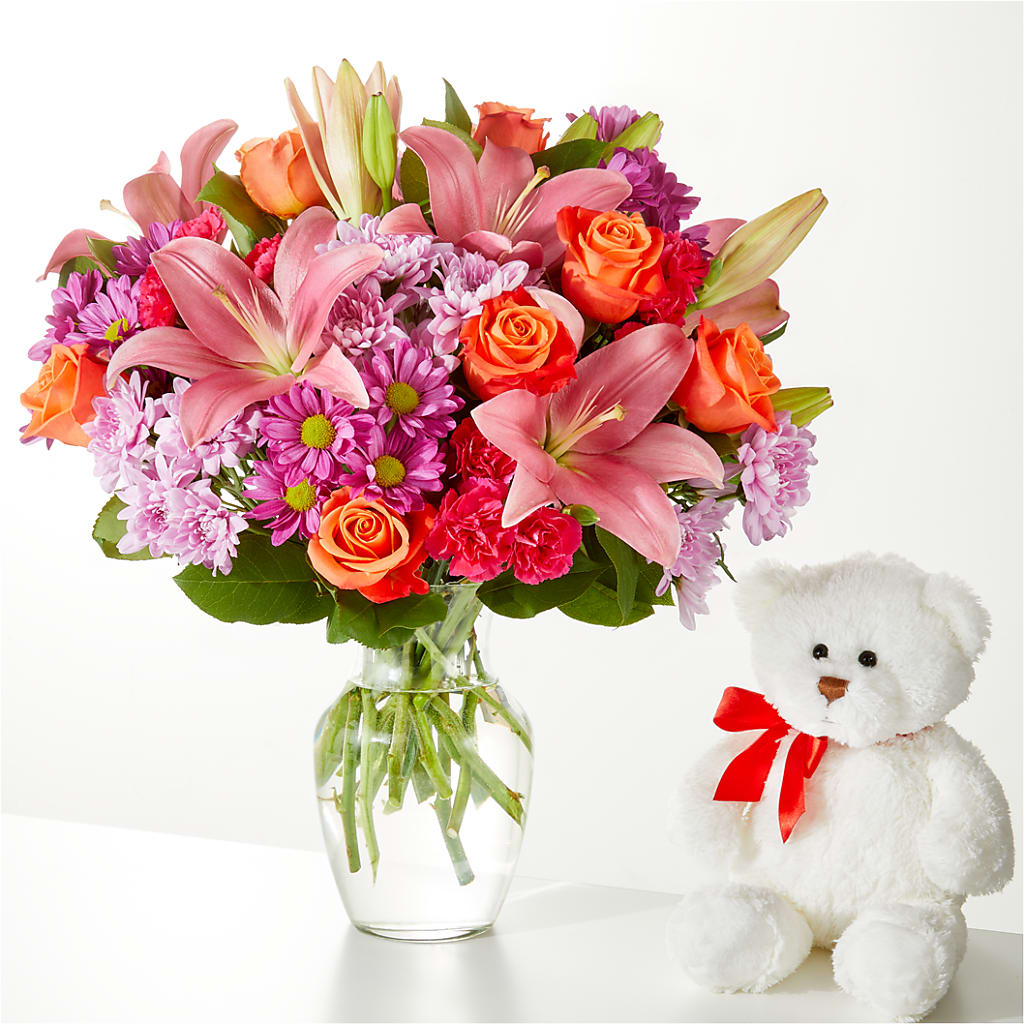 One and Only Bouquet and Bear Bundle – Alum Rock Florist, San Jose CA