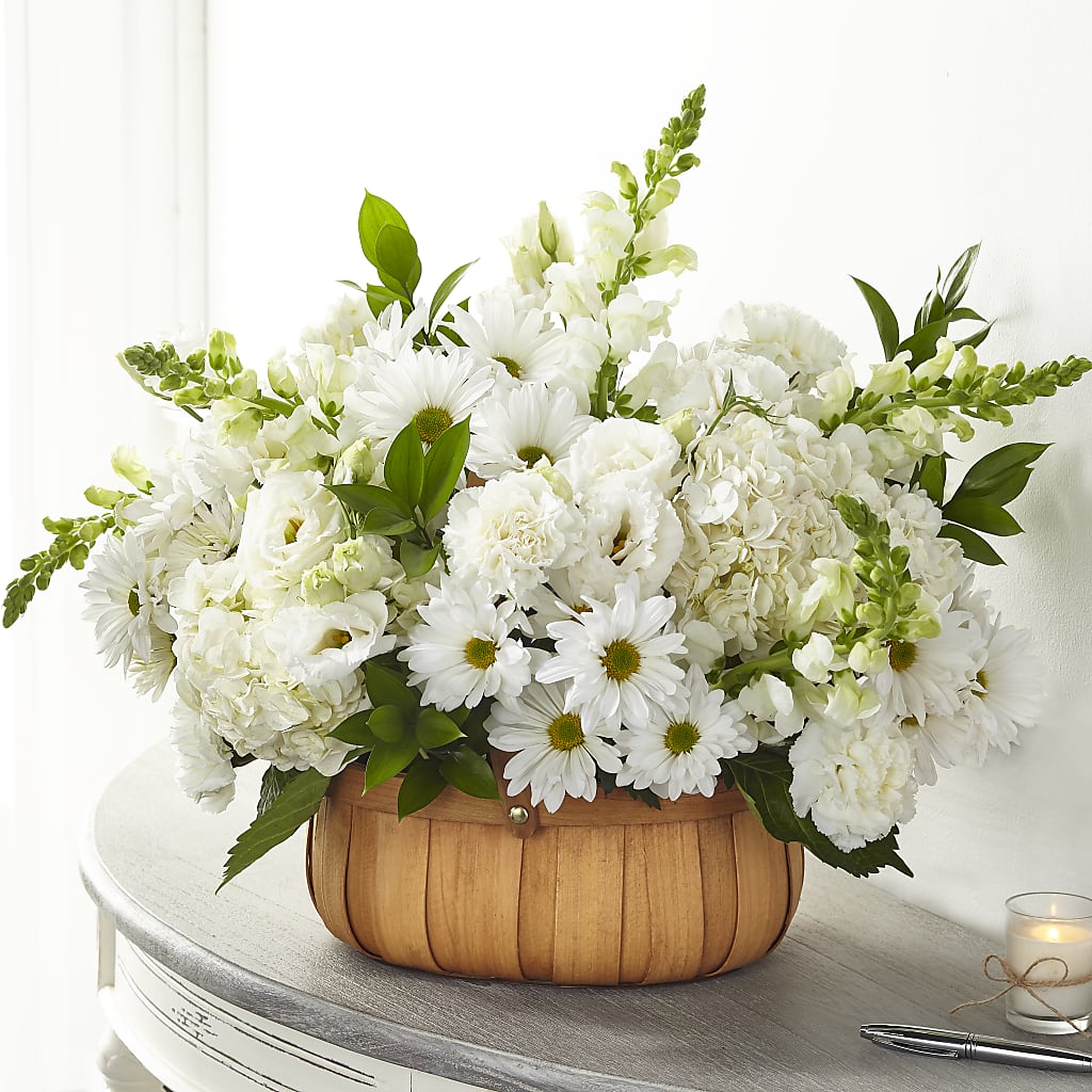 Pure Ivory Basket – Alum Rock Florist, San Jose CA
