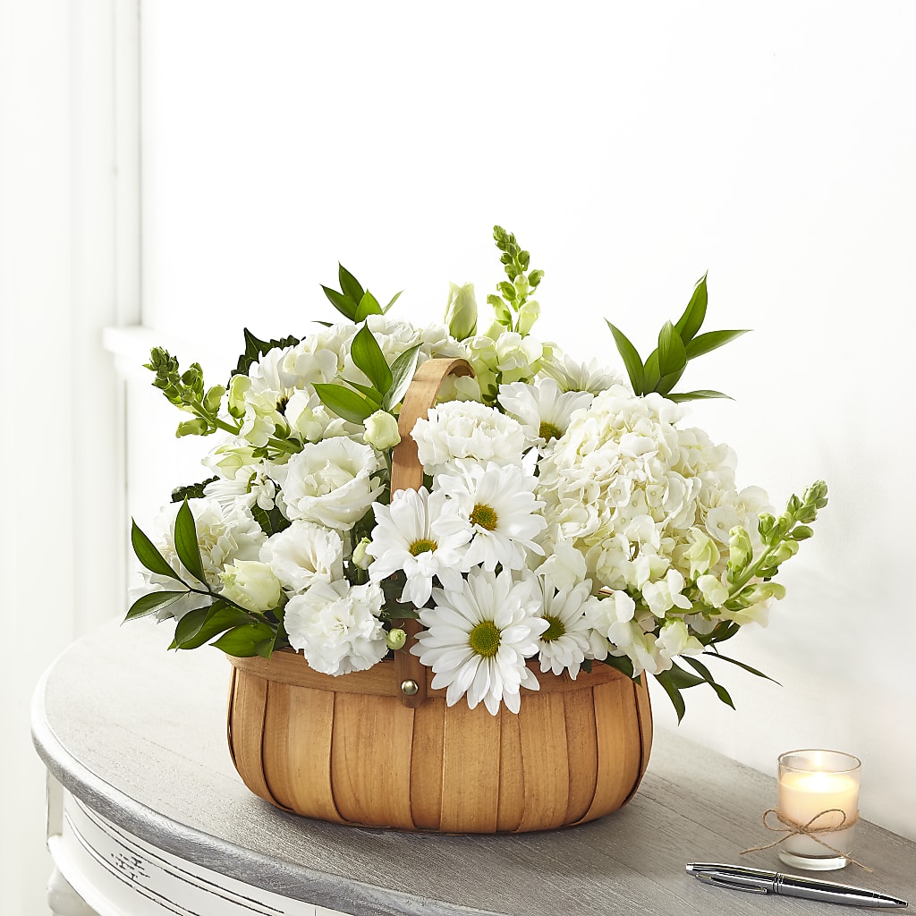 Pure Ivory Basket – Alum Rock Florist, San Jose CA