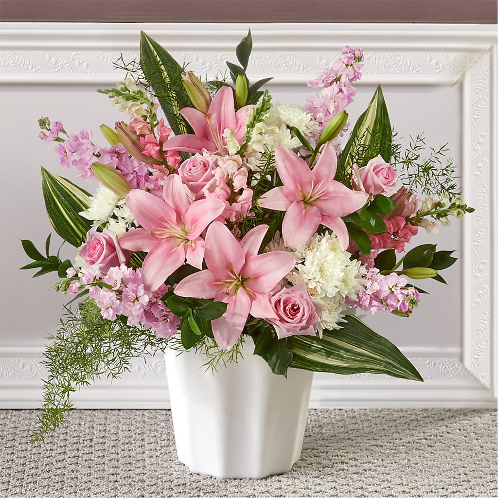Simply Serene Floor Basket – Alum Rock Florist, San Jose CA