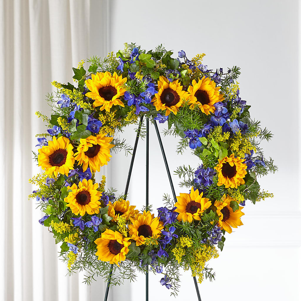 Bright Rays Wreath – Alum Rock Florist, San Jose CA