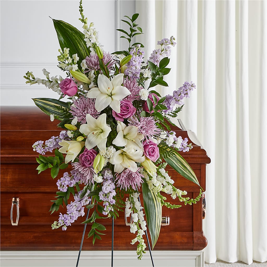 Grateful Hearts Standing Spray – Alum Rock Florist, San Jose CA