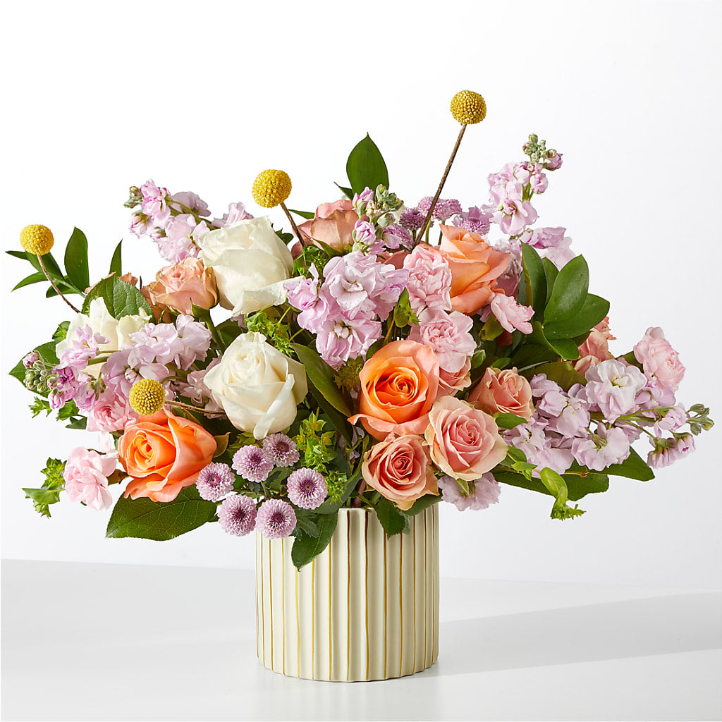 French Market Bouquet with Ivory Vase – Alum Rock Florist, San Jose CA