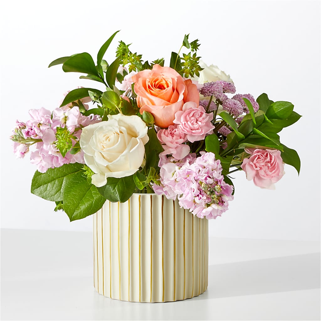 French Market Bouquet with Ivory Vase – Alum Rock Florist, San Jose CA