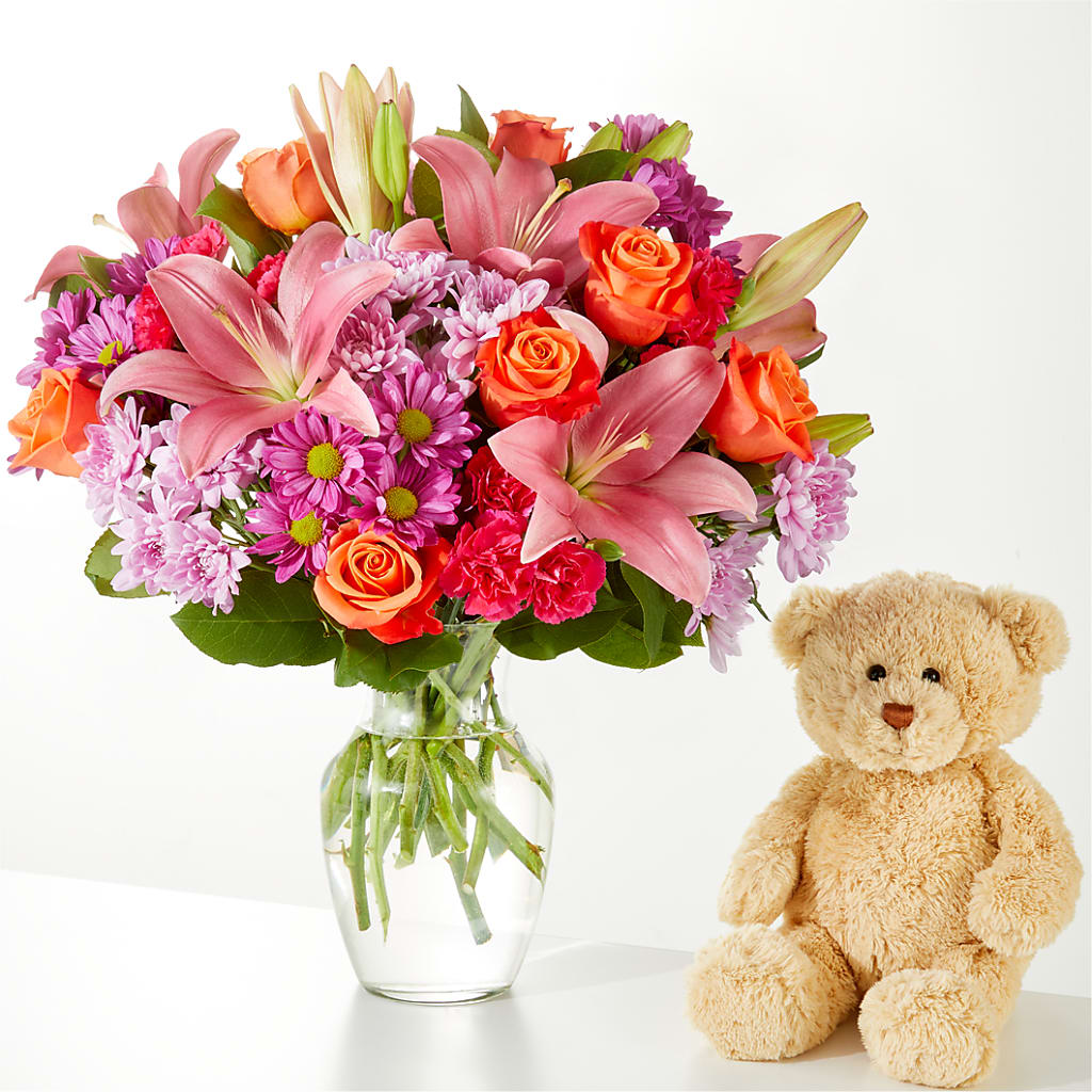 One and Only Bouquet and Bear Bundle –  Alum Rock Florist, San Jose CA