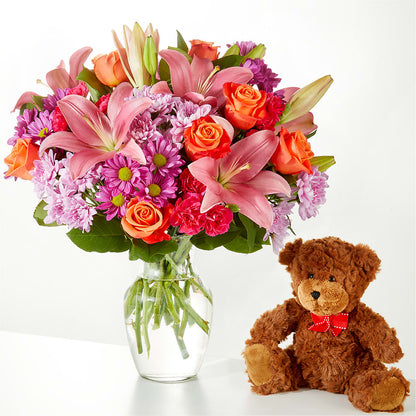 One and Only Bouquet and Bear Bundle –  Alum Rock Florist, San Jose CA