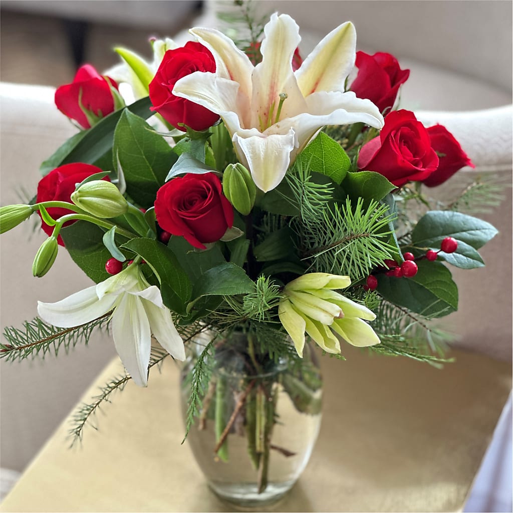 Sparkling Snowflakes Bouquet –  Alum Rock Florist, San Jose CA