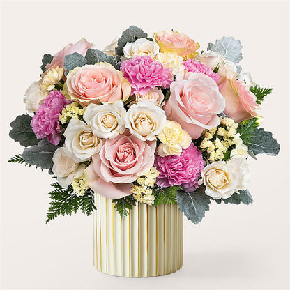 Blissful Moments Bouquet with Ivory Vase –  Alum Rock Florist, San Jose CA