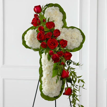 Floral Cross Easel –  Alum Rock Florist, San Jose CA