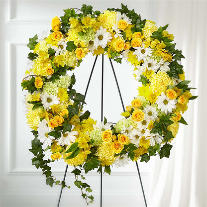Golden Remembrance Wreath –  Alum Rock Florist, San Jose CA