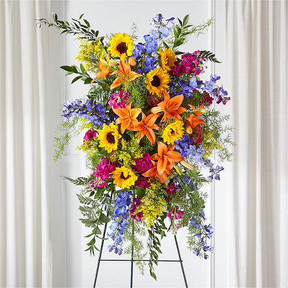 Sunlit Memories Standing Spray (Standard) –  Alum Rock Florist, San Jose CA