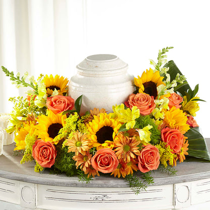 Faithful Sunflower Cremation Adornment –  Alum Rock Florist, San Jose CA