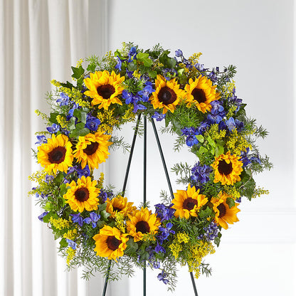 Bright Rays Wreath –  Alum Rock Florist, San Jose CA