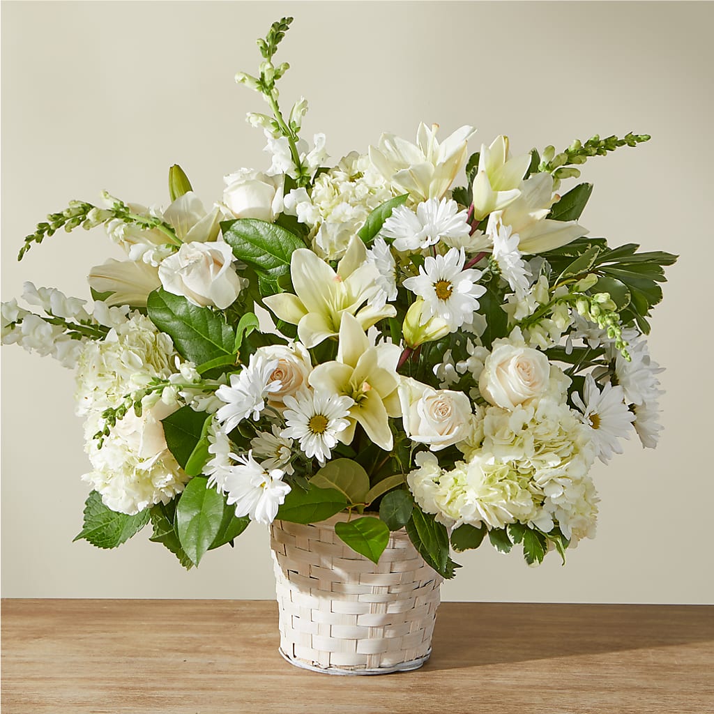 Ivory Elegance Floral Basket