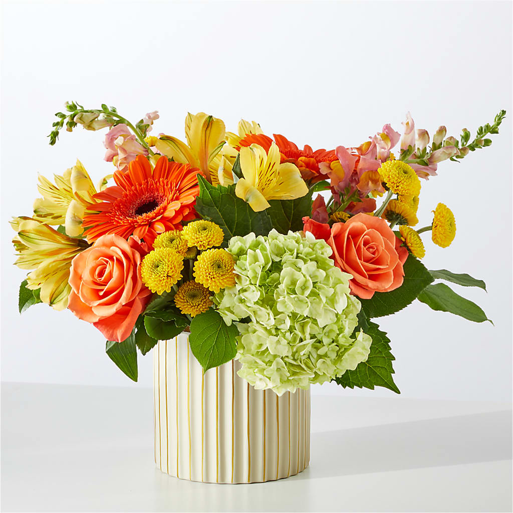 Autumn Sunshine Bouquet with Ivory Vase –  Alum Rock Florist, San Jose CA