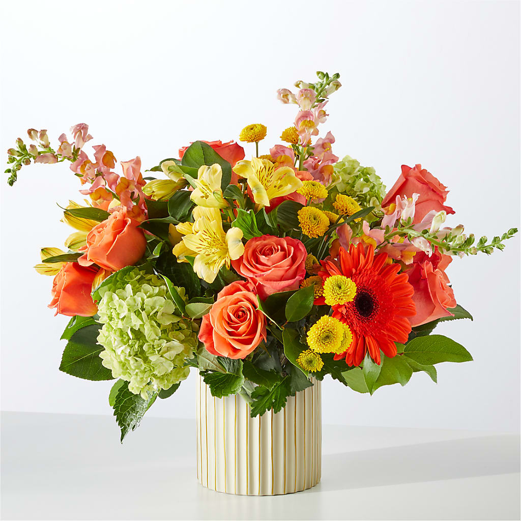 Autumn Sunshine Bouquet with Ivory Vase –  Alum Rock Florist, San Jose CA
