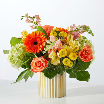 Autumn Sunshine Bouquet with Ivory Vase –  Alum Rock Florist, San Jose CA