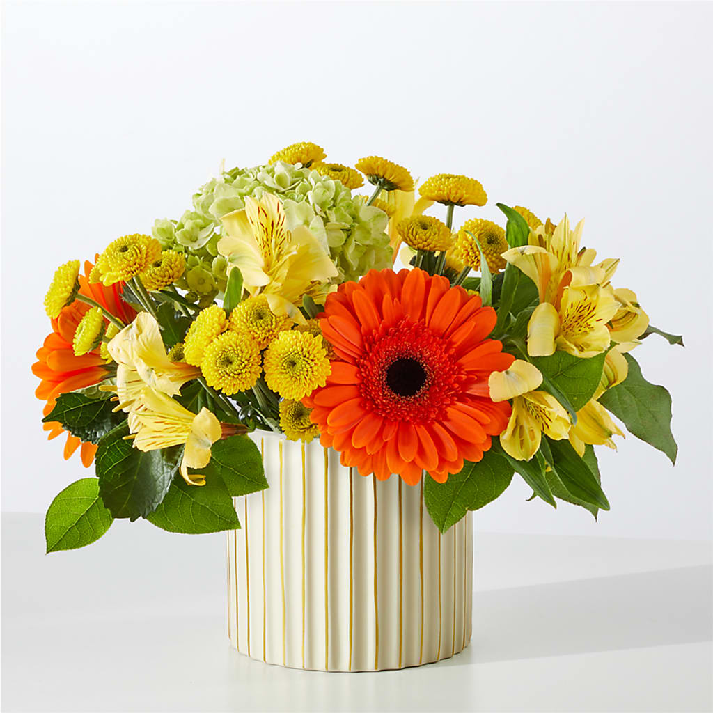 Autumn Sunshine Bouquet with Ivory Vase –  Alum Rock Florist, San Jose CA