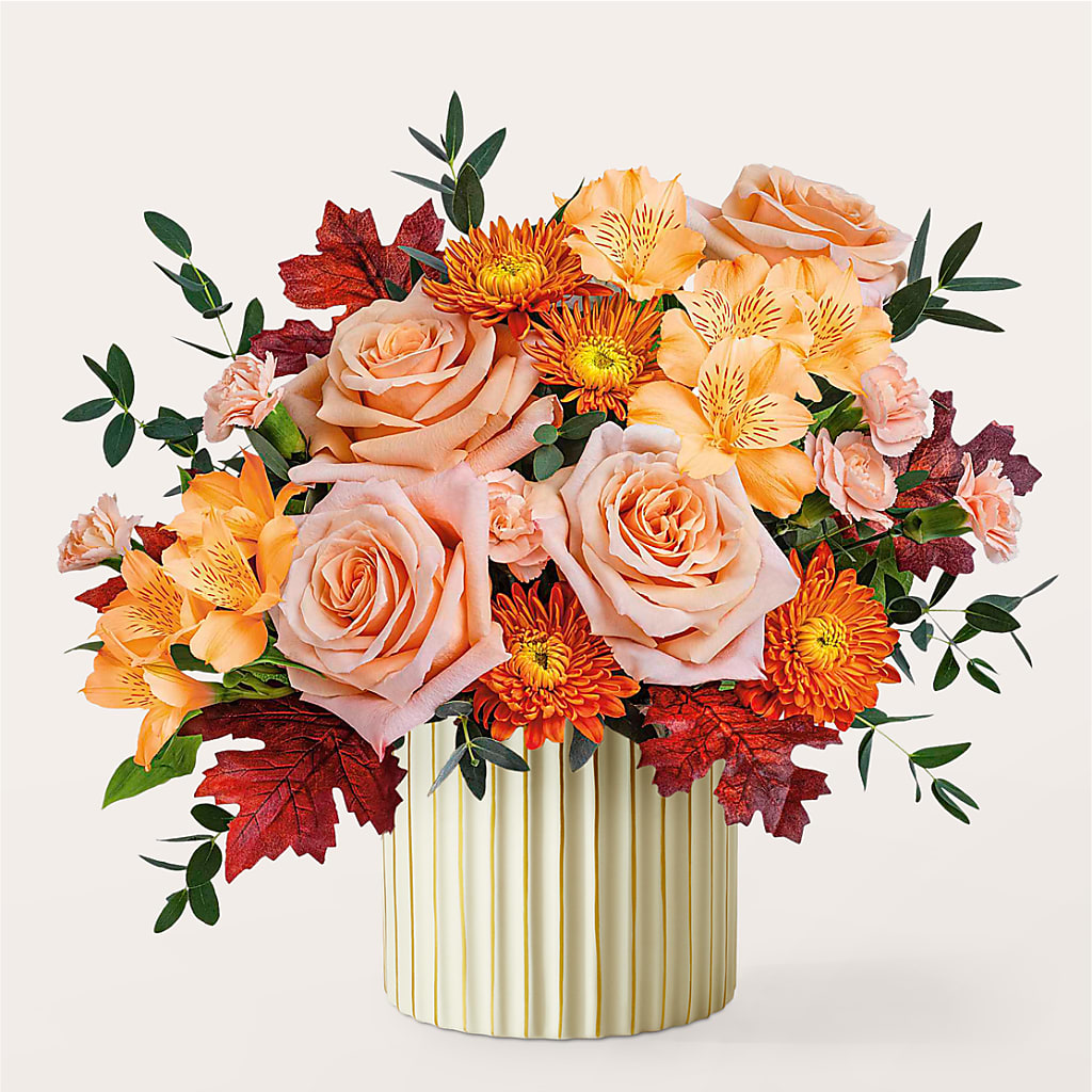 Spiced Latte Bouquet with Ivory Vase –  Alum Rock Florist, San Jose CA