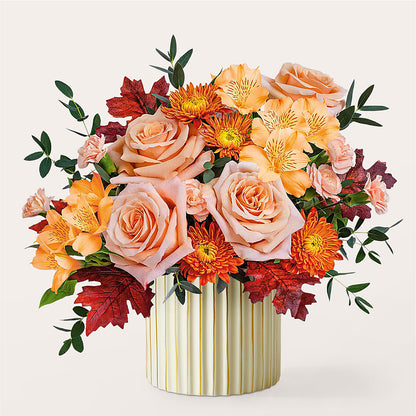 Spiced Latte Bouquet with Ivory Vase –  Alum Rock Florist, San Jose CA