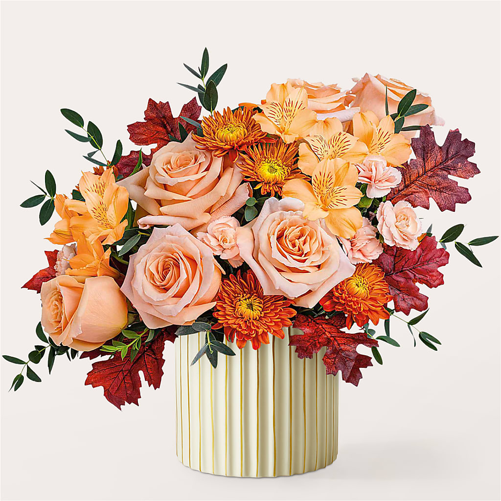 Spiced Latte Bouquet with Ivory Vase –  Alum Rock Florist, San Jose CA