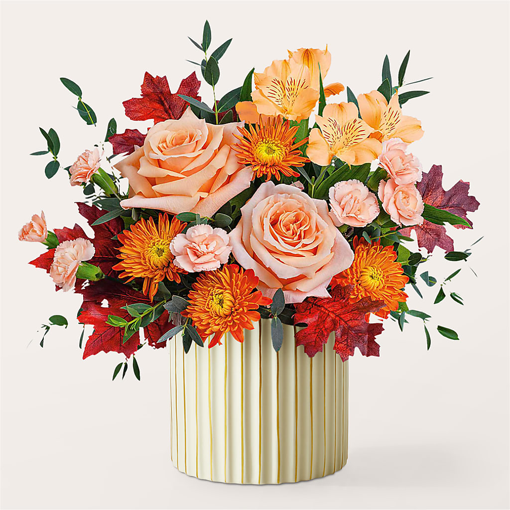 Spiced Latte Bouquet with Ivory Vase –  Alum Rock Florist, San Jose CA